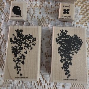 Vintage Retired 2006 Stampin Up Blossoms Abound Series Set Of 4